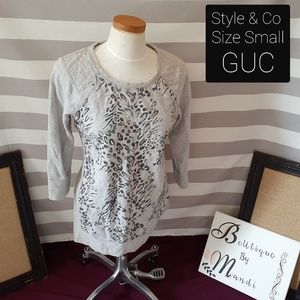 Style & Co Quarter Sleeve Cheetah Top